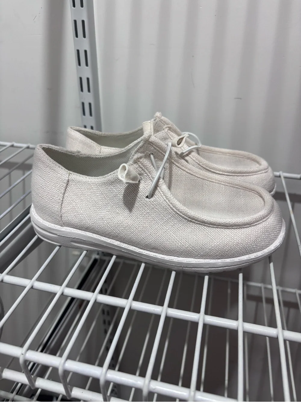 Canvas Lace-Up Kids Shoes in Off-White